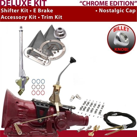 American Shifter TH200 Shifter Kit Chrome 8 in. E Brake Cable Clamp Clevis Trim Kit for EE2A4