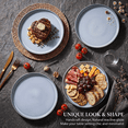 thumbnail image 4 of Vesteel Salad Plate for 4, 8 inch Stoneware Dinner plates with Textured Stripes, 4-Piece Ceramic Kitchen Plates for Dessert Salad, Dishwasher Safe & Microwave Safe, Smoky Blue, 4 of 8