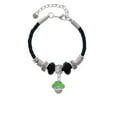 thumbnail image 2 of Delight Jewelry Silvertone Lime Green Center Spinner Big Sister Celtic Knot Leather Bead Bracelet, 7"+2" Extender, 2 of 4