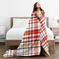 thumbnail image 5 of DouZhe Ultra-Soft Micro Fleece Lightweight Flannel Bed Blanket, Red Scottish Grid Lines Print Cozy Warm Throw Blankets, 80"x60", 5 of 7