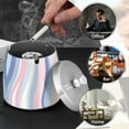 thumbnail image 4 of Yayeee Ashtray with Lid for Cigarette Smokeless Stainless Steel Home Ash Holder, Abstract Pink, 4 of 7