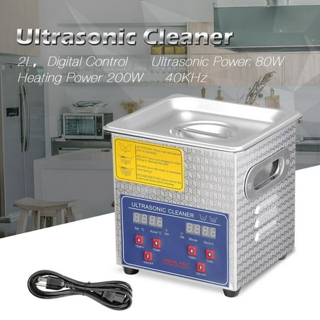 Ultrasonic Cleaner For Tattooing 2L Stainless Steel Ultrasonic Cleaner Heater Timer Bracket Jewelry Lab Glasses Bullet Gun Home ()
