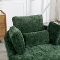 thumbnail image 5 of 42"W Oversized Swivel Barrel Chair,Soft Chenille Accent Barrel Sofa Chair with 3 Pillows,360 Degree Swivel Round Sofa Armchair for Bedroom Living Room Lounge Hotel,Green, 5 of 8