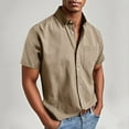 thumbnail image 1 of pstuiky camisetas de manga corta para hombre, Camisas de manga corta con cuello vuelto y botones sueltos informales de color sólido para hombre camisetas de hombre xxxl, 1 of 5