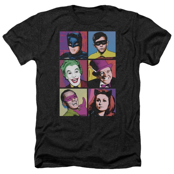 Batman Classic Tv - Pop Cast - Heather Short Sleeve Shirt - X-Large