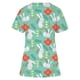 thumbnail image 3 of Top de ropa de trabajo con bolsillo y manga corta con cuello en V y estampado de conejo de Pascua a la moda para mujer Fridja  bn5052, 3 of 3