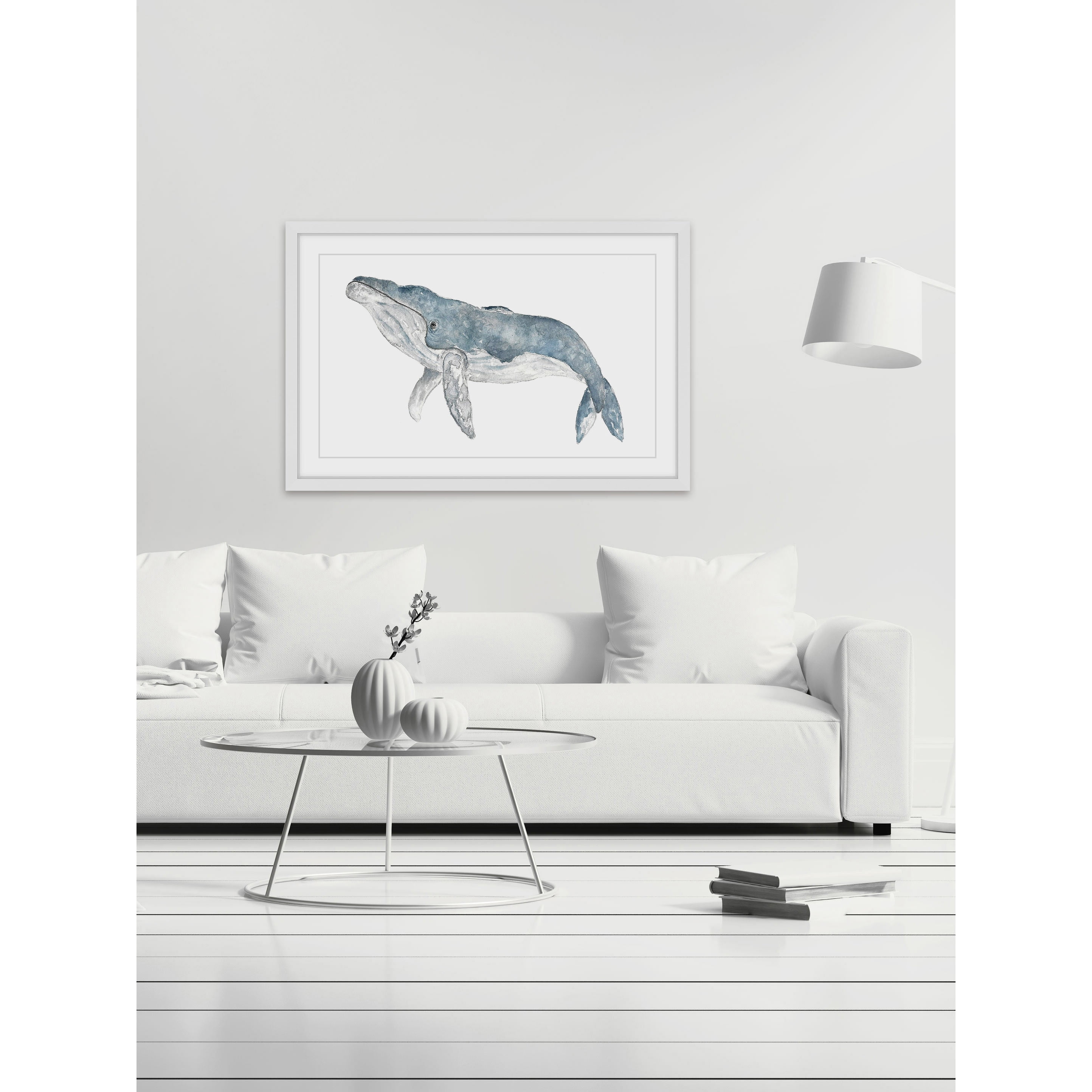 Marmont Hill "Humpback Whale" by Thimble Sparrow Framed Painting Print