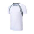 thumbnail image 5 of Fldy Mens Running Athletic T-Shirt Gym Workout Sports Shirt Short-Sleeve Sun Protection Rash Guard White XXL, 5 of 7
