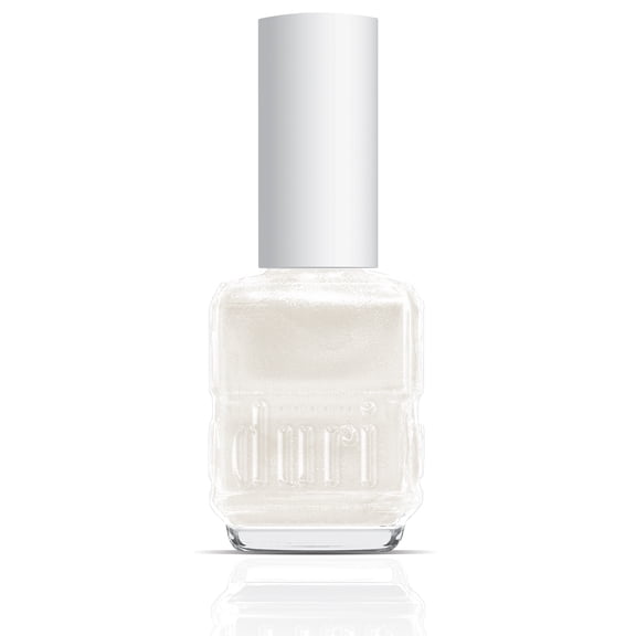 Duri Nail Polish, 50 Platinum, White Metallic Shimmer Pearl Finish Semi Sheer Coverage, 0.5 fl.oz.