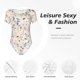 thumbnail image 4 of Balery Wildflower Watercolor 3 Body de cuello redondo de manga corta para mujer Tops de manga corta Tops básicos-Medium, 4 of 7