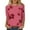 Hot Pink, variant on Fall Saving!QUINDOS Graphic T Shirts Women 3/4 Sleeve Tops for Women 2024 Crew Neck Relaxed Fit Leaf Hot Pink Casual Tops