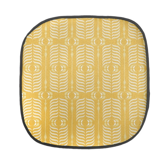 Abstract Chair Seating Cushion, Ogee Pattern Inspired Design Modern Geometric and Classic Monochrome, Soft Seat Pads for Office with Anti-slip Backing, 16"x16", Pale Orange and White, by Ambesonne