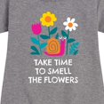thumbnail image 3 of Instant Message - Smell The Flowers Snail - Toddler And Youth Girls Fleece Dress, 3 of 6