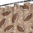 thumbnail image 3 of Football with Symbols Pattern Shower Curtain 36"x72" ,Bathroom Decorative Shower Curtains Set with 12 Hooks,Modern Waterproof Washable Shower Curtain, 3 of 6