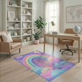 thumbnail image 2 of ODIKA Pink Mermaid Kawaii Galaxy Tie Dye Shaped Floormat Stain Resistant Low Profile for Dorm Room, Small Living Apartment, 2 of 7