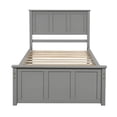 thumbnail image 4 of Royard Oaktree Twin Size Platform Storage Bed Wood Bed Frame with Headboard and 2 Drawers, Gray, 4 of 7
