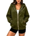 thumbnail image 3 of Bovxnpu Womens Zip Up Hoodies Oversized Sweatshirts Zip Up Hooded Sweatshirt Long Sleeve Loose Jacket Fall Outfits, 3 of 8
