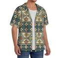 thumbnail image 4 of Wukai Traditional Tribal Aztec1 Men's Casual Short-Sleeve Button Down Shirt - Lightweight Summer Dress Shirt for Daily Wear-, 4 of 7