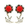 thumbnail image 3 of EHJRE Pair Vintage Sparrow Dangle Ear Tunnels Expander Gauges Piercing Red 25mm, 3 of 6