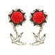 thumbnail image 3 of 1 par de pendientes colgantes de gorrión de aleación de bronce vintage Rojo 25mm, 3 of 6