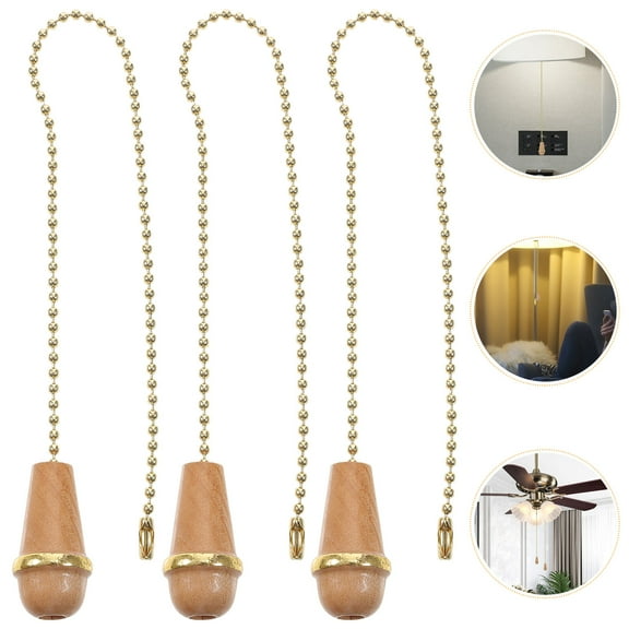 FRCOLOR 3 Pcs Pull Cord Light Chain Outdated Chains Replacement Vintage Ceiling Fan