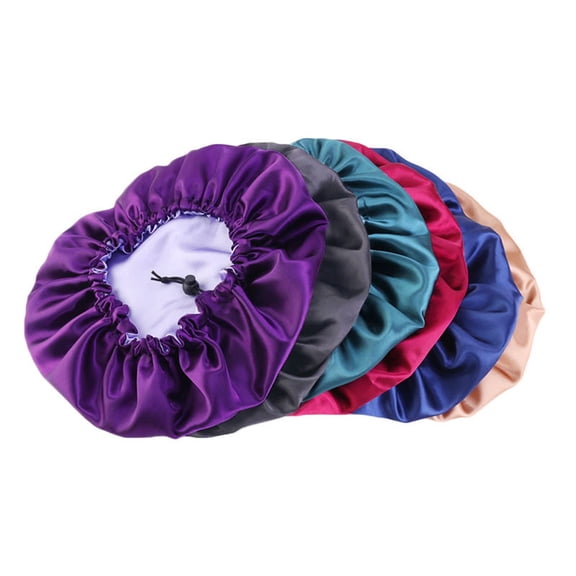 PBPBOX Purple Double Layer Satin Sleeping Hat for Woman Maintains Hair Moisture and Style