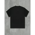 thumbnail image 2 of Men'S Casual Crew Neck T-Shirt, 100% Cotton Knit Fabric, Geometric Print, Loose Fit, Summer Regular Length Tee, 180gsm - Black, 2 of 6