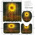 thumbnail image 2 of Yellow Sunflower Floral Bathroom Set with Shower Curtain and Rugs and Accessories, Spring Flower Vintage Retro Shower Curtain Set,Wildflower Shower Curtain for Bathroom Decor 4 Pcs, 2 of 6