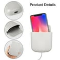 thumbnail image 3 of 2 Pack Remote Holders Wall Mount Hole Free, Self-Adhesive Storage Box, Pen Holder Remote Control Holder for Home, Office, School Supply, White, 3 of 7