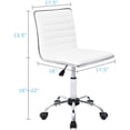 thumbnail image 7 of Homall Mid Back Task Chair,Low Back Leather Swivel Office Chair,Computer Desk Chair Retro with Armless Ribbed (White), 7 of 7
