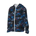 thumbnail image 2 of Daiia Blue Sports Car UPF 50+ Sun Protection Hoodie Jacket Lightweight Long Sleeve Sun Shirt for Women Men with Pocket Hiking Outdoor-Small, 2 of 9