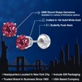 thumbnail image 2 of Gem Stone King 14K White Gold Pink Tourmaline Stud Earrings with Comfort Back for Women Men (1.00 Cttw, Gemstone Birthstone, Round 5MM), 2 of 6