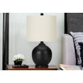thumbnail image 2 of 17" Black Ceramic Round Table Lamp With Ivory Drum Shade, 2 of 5