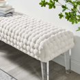 thumbnail image 7 of Modway Prologue Woven Performance Velvet Ottoman in White, 7 of 7