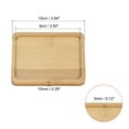 thumbnail image 2 of Uxcell 10cm Square Bamboo Plant Saucer Flowerpot Drip Tray Indoor, 6 Pack, 2 of 5