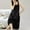 Black, variant on Sakmal Cotton Moomoo Sleepwear for Women Black Cute Knee Length House Dress Stars Print Sleeveless Sleep Tanks for Women