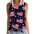 thumbnail image 2 of CFLVAEK Womens Plus Size 4th of july Tank Tops Casual Sleeveless Crewneck Tank Top American Flag Patriotic Shirts Independence Day Tanks L, 2 of 4