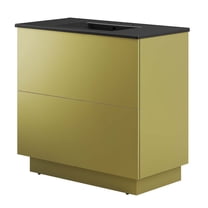 Sink Vanity Cabinet, Black Gold, Wood, Hotel Bedroom Bathroom, Modern Contemporary HB36019