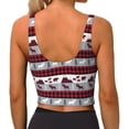 thumbnail image 3 of Xecao Buffalo Plaid Forest for Sports Bra with Removable Pads, Crop Tank Top Design, Women's Longline Sports Bra - Non-Wired - Medium, 3 of 9