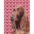 thumbnail image 1 of Les Setters Irlandais Valentines Aiment la Taille du Drapeau du Jardin, 1 of 1