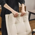 thumbnail image 3 of Ktaxon High Back Office Chair, Rocking Desk Chair with Flip-Up Armrests, Adjustable Height, 360-Degree Swivel & Wheels, Cat Scratch Resistant Fabric, Beige, 3 of 7