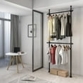 thumbnail image 2 of Miumaeov 2 Tier Adjustable Clothes Rack Hanger Telescopic Wardrobe Organizer Garment Stand, 2 of 10