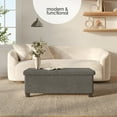thumbnail image 2 of Hearth & Harbor Storage Ottoman Bench, Boucle 43" Ottoman with Storage , Grey, 2 of 9