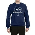 thumbnail image 2 of Matthew 17:20 He Moves Mountains | Mens Christian Crewneck Graphic Sweatshirt, Navy, 2XL, 2 of 3