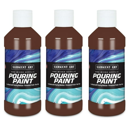 UPC: 0194629117468 | Sargent Art Acrylic Pouring Paint 8 oz Burnt Umber Pack of 3