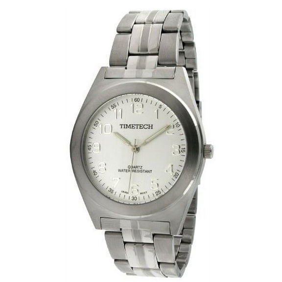 timetech steel 3609m men's steel silver dial bracelet watch