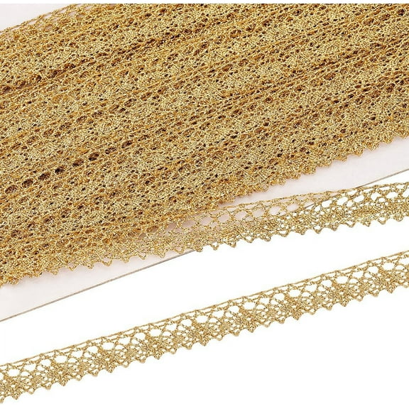 Filigree Corrugated Lace Ribbon Lace Trim for Clothing Accessories golden 5/8 inch(16mm) about 20 yards/card