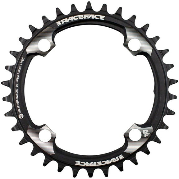 RaceFace Narrow Wide Hyperglide  Chainring - Black Tooth Count: 34 Chainring BCD: 104