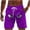 Purple#031, variant on Lcziwo Mens Quick Dry Bathing Suit Cute Face Print Summer Beach Shorts Drawstring Elastic Waist Loose Swim Trunks Light Blue,XXL