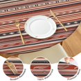 thumbnail image 4 of Boho Red Striped Ethnic Pattern Round Fitted Tablecloth with Elastic Edge,Dining Table Cover Waterproof,Outdoor Round Tablecloth for Camping,Dining,Indoor and Outdoor, 4 of 7
